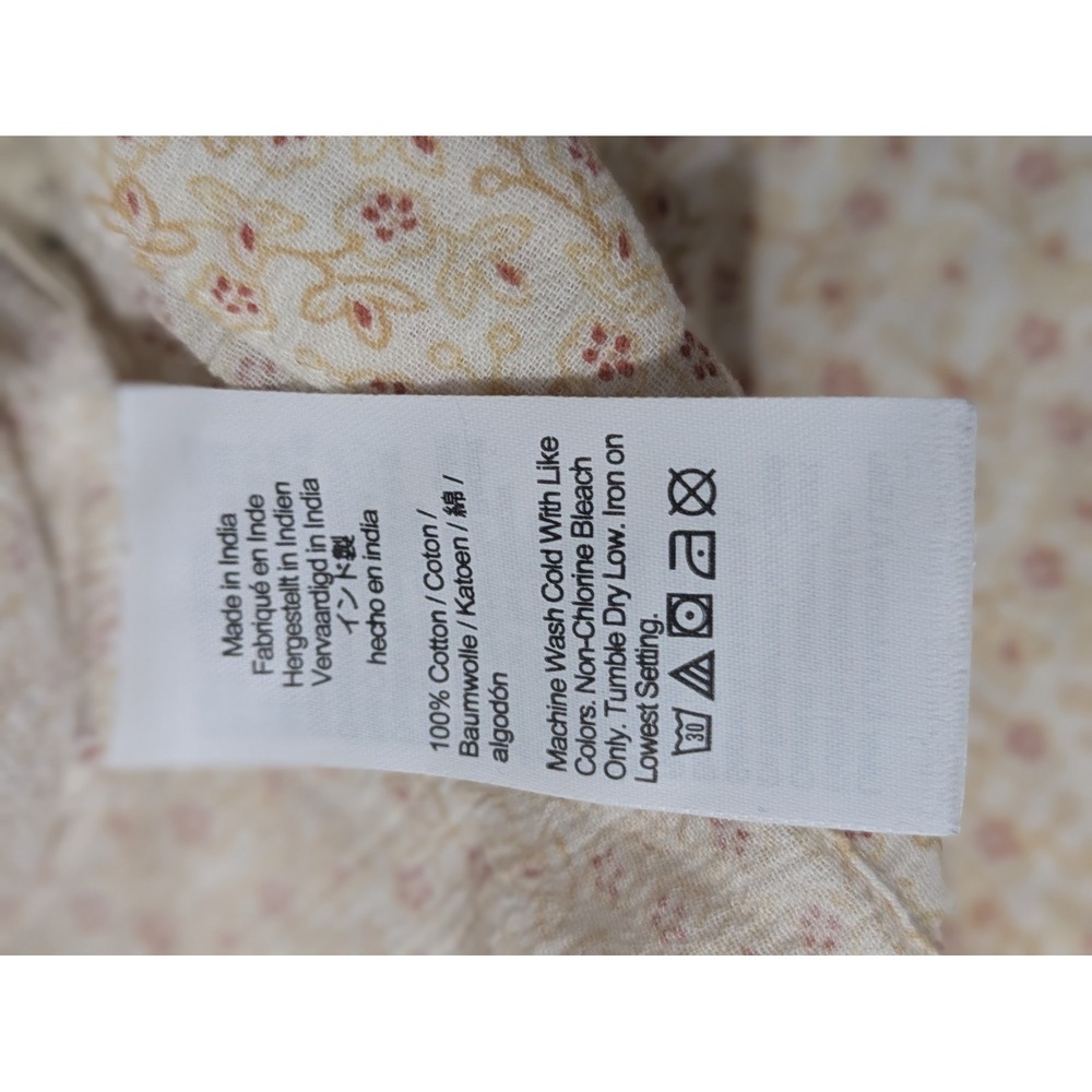 Madewell Top Large Yellow Beige Square Neck Ditsy Floral Cottage Prairie - Picture 3 of 12